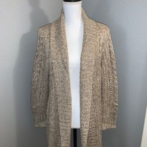 Croft & Barrow Tan/White Cardigan